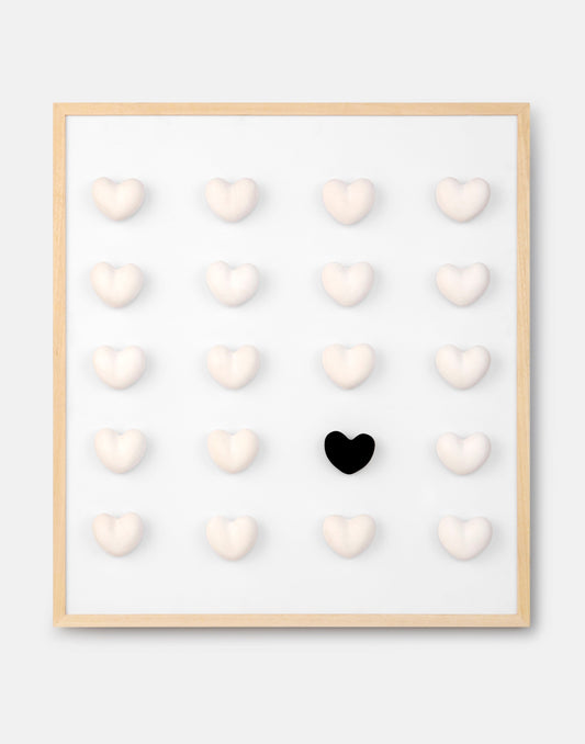 Heart Installation in White-Black