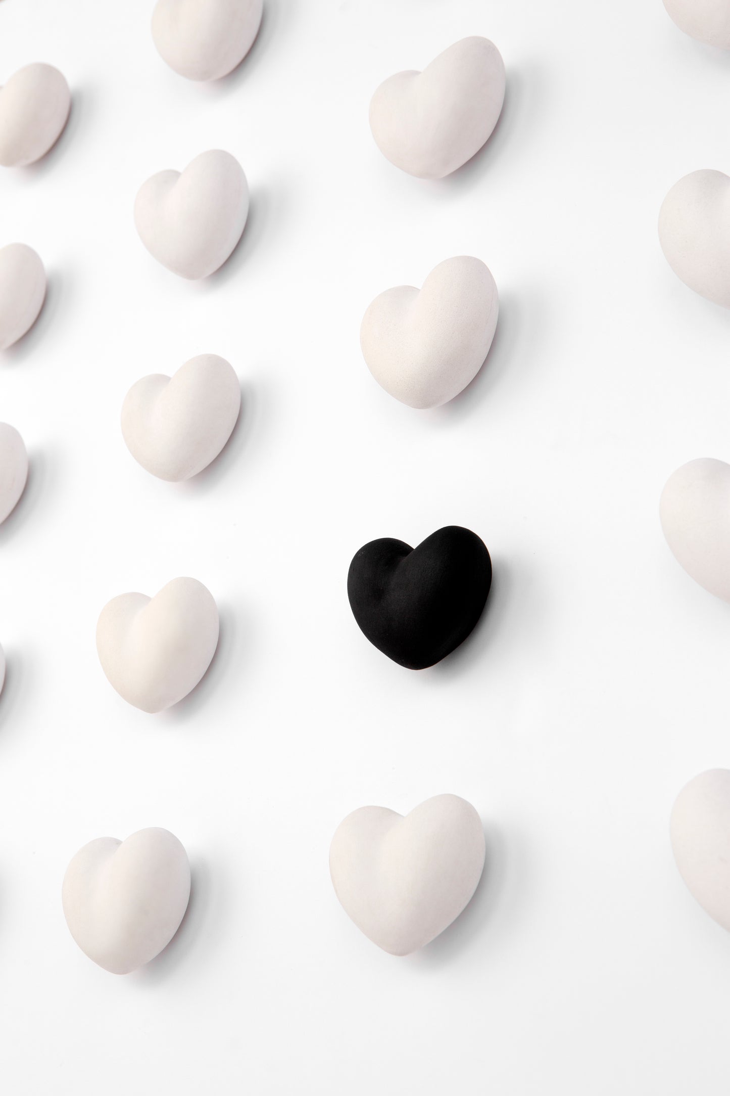 Heart Installation in White-Black